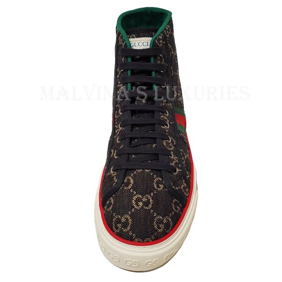 GUCCI MENS SNEAKERS TENNIS 1977 GG SUPREME CANVAS SHOES sz 10 10.5 US - Picture 6 of 16